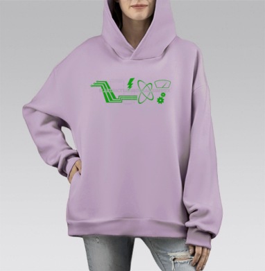Логотип электротехнические технологии надежность ELECTRICTECHNOTRANSIMPEX, Hoodie Mono Fiolet, оверсайз, утепленная