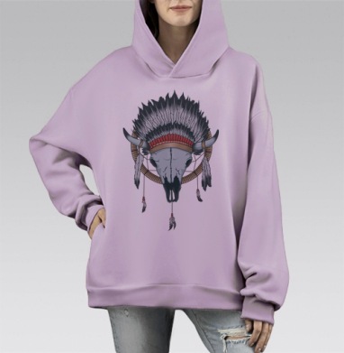 Ловец снов, Hoodie Mono Fiolet, оверсайз, утепленная