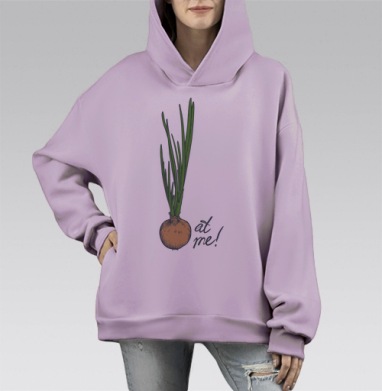 Лук ат ми, Hoodie Mono Fiolet, оверсайз, утепленная