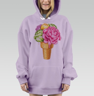 Любителям мороженного, Hoodie Mjhigh Dig Mel, Fiolet, утепленная