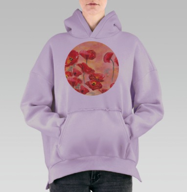 Маки, Hoodie Oversize Fiolet, утепленная