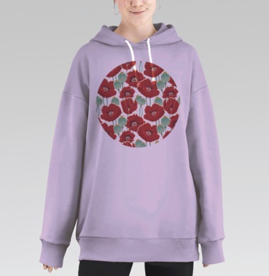 Маковое поле, Hoodie Long Oversize Fiolet