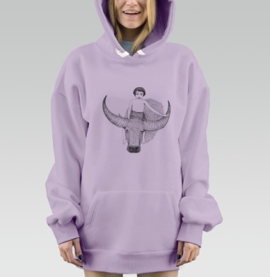 Гипертрофированная гармония: мальчик и буйвол, Hoodie Mjhigh Dig Mel, Fiolet, утепленная
