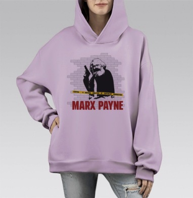 MARX PAYNE, Hoodie Mono Fiolet, оверсайз, утепленная