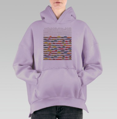 Машины, Hoodie Oversize Fiolet, утепленная