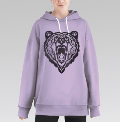 Медведь, Hoodie Long Oversize Fiolet