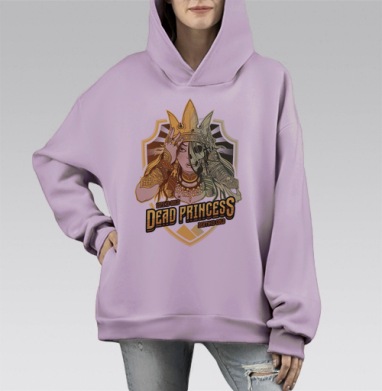 Мертвая царевна, Hoodie Mono Fiolet, оверсайз, утепленная