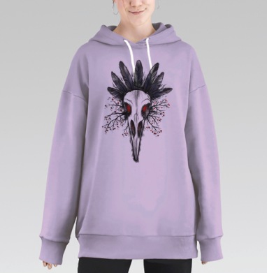 Мертвый Ворон., Hoodie Long Oversize Fiolet