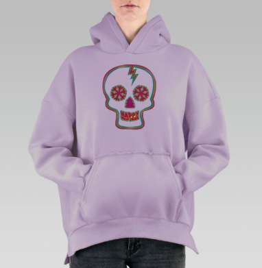 Механический торс сложный механизм с каркасом из ребер, Hoodie Oversize Fiolet, утепленная
