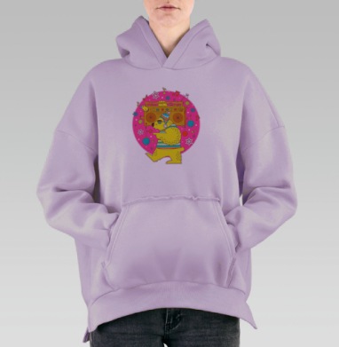 Ми-ми-Миша, Hoodie Oversize Fiolet, утепленная