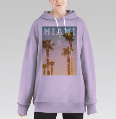 Miami, Hoodie Long Oversize Fiolet