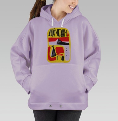 Экспрессивная минималистичная абстракция MÍNIMA, Hoodie Oversize Fiolet