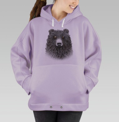 Величественный медведь с кудрявой шерстью, Hoodie Oversize Fiolet