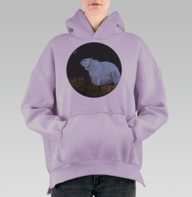 Мишка, Hoodie Oversize Fiolet, утепленная