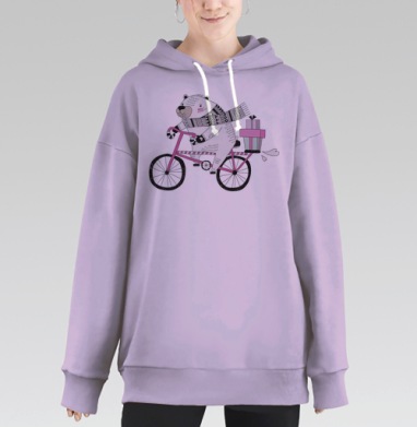 Мишка на велике, Hoodie Long Oversize Fiolet