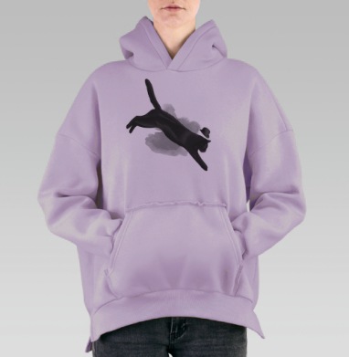 Мистер Кот, Hoodie Oversize Fiolet, утепленная