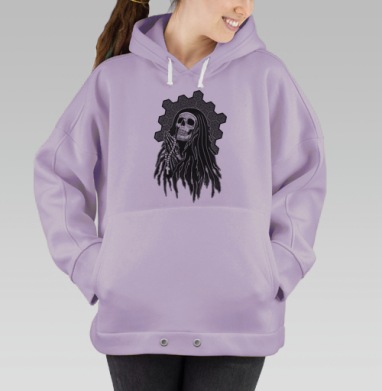 Скелет в монашеской мантии в молитве, Hoodie Oversize Fiolet