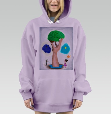 Не крадите у детей будущее и мечты — символический арт, Hoodie Mjhigh Dig Mel, Fiolet, утепленная