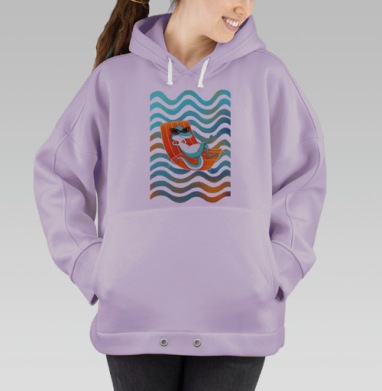 Ящерица в солнечных очках — стильный отдых, Hoodie Oversize Fiolet