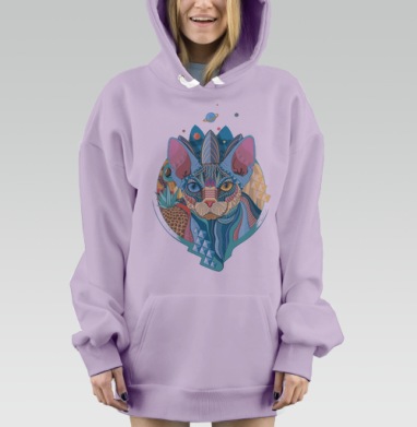 Немного Мехикано Космо котЭ, Hoodie Mjhigh Dig Mel, Fiolet, утепленная