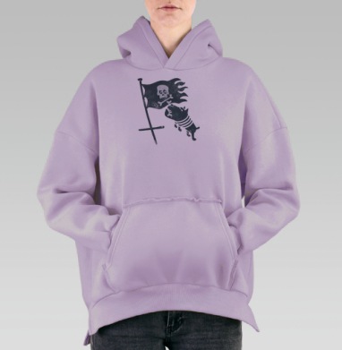 НЕВЕСЕЛЫЙ РОДЖЕР, Hoodie Oversize Fiolet, утепленная