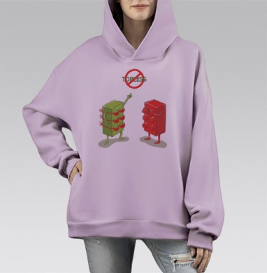 НО ТОПЛЕСС, Hoodie Mono Fiolet, оверсайз, утепленная