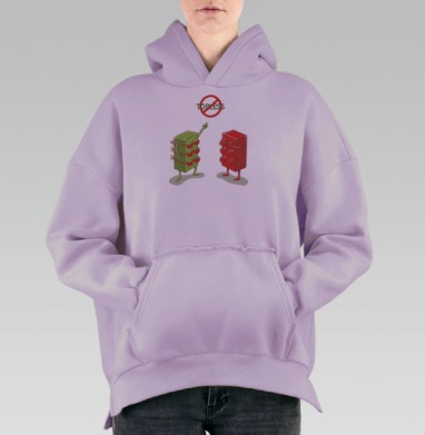 НО ТОПЛЕСС, Hoodie Oversize Fiolet, утепленная