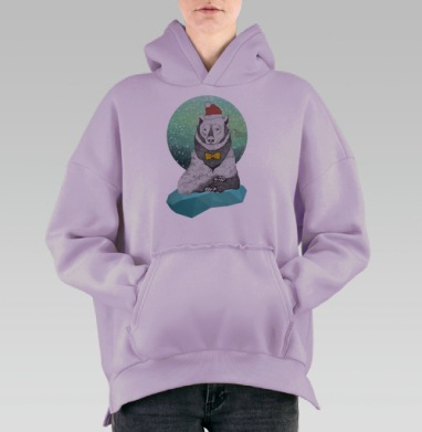 Новый год приближается!, Hoodie Oversize Fiolet, утепленная