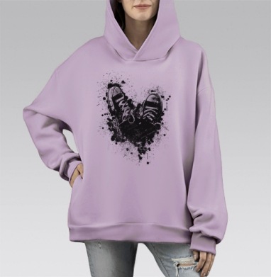 Энергия Уставших Кед: Надпись i need to rest, Hoodie Mono Fiolet, оверсайз, утепленная