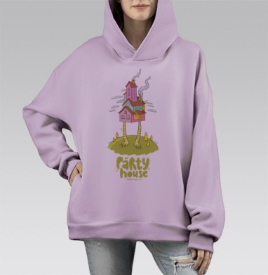 Party house, Hoodie Mono Fiolet, оверсайз, утепленная