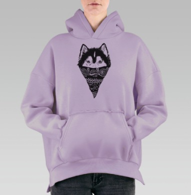Пёс, Hoodie Oversize Fiolet, утепленная