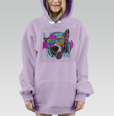 Энергичное преображение чихуахуа в модного тусовщика, Hoodie Mjhigh Dig Mel, Fiolet, утепленная
