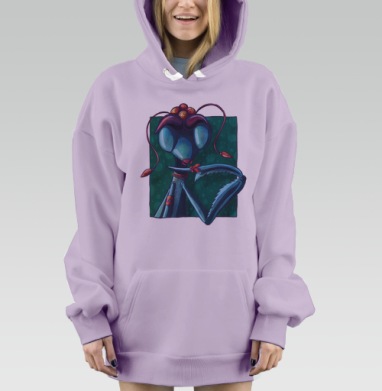 Элегантный богомол — образ стильной аристократки, Hoodie Mjhigh Dig Mel, Fiolet, утепленная