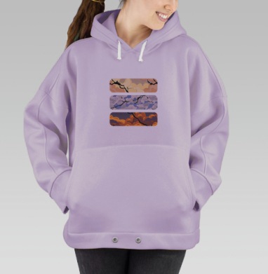 Облака и трещины: символ перемен в небе, Hoodie Oversize Fiolet