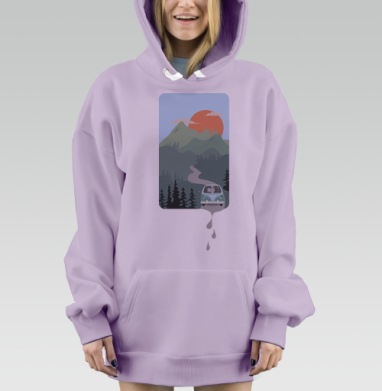 Путешествие автомобиля, Hoodie Mjhigh Dig Mel, Fiolet, утепленная