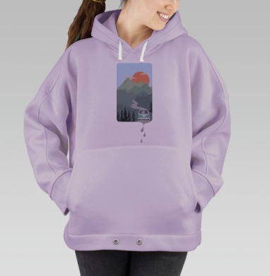 Путешествие автомобиля, Hoodie Oversize Fiolet