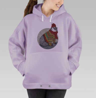 Рождественский Мишка, Hoodie Oversize Fiolet
