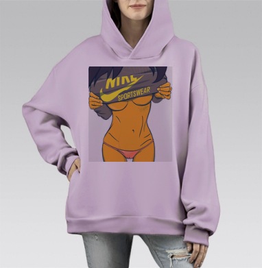 Самоделка, Hoodie Mono Fiolet, оверсайз, утепленная