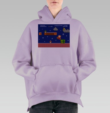 Santa Mario, Hoodie Oversize Fiolet, утепленная