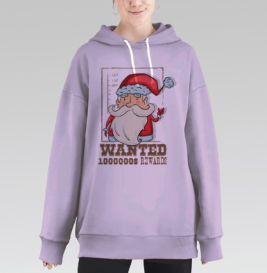 Santa wanted, Hoodie Long Oversize Fiolet