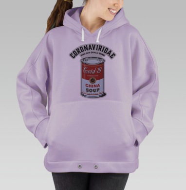 Сатирическая пародия мировой пандемии поп арт банка супа ковид, Hoodie Oversize Fiolet