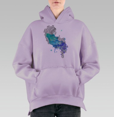 Sea, Hoodie Oversize Fiolet, утепленная