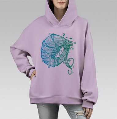 Shrimp, Hoodie Mono Fiolet, оверсайз, утепленная