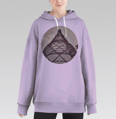 Винтажная металлическая ажурная конструкция, Hoodie Long Oversize Fiolet