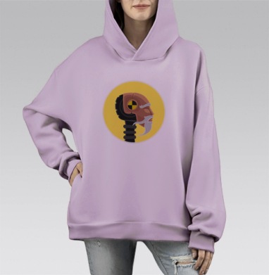 Сила Кунг-Фу, Hoodie Mono Fiolet, оверсайз, утепленная