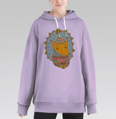 Сладкоежка мистер лис, Hoodie Long Oversize Fiolet