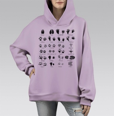 Следопытская, Hoodie Mono Fiolet, оверсайз, утепленная
