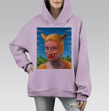 SUNFOX, Hoodie Mono Fiolet, оверсайз, утепленная