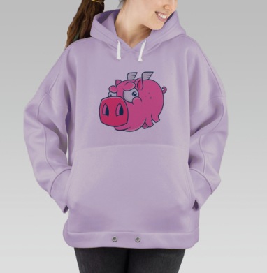Летящий розовый поросенок — символ невозможного, Hoodie Oversize Fiolet
