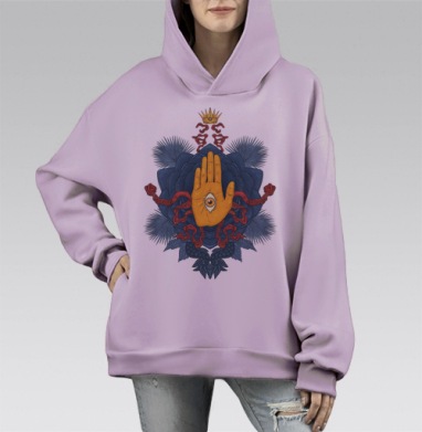 Талисман, Hoodie Mono Fiolet, оверсайз, утепленная